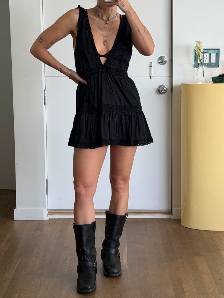 One Teaspoon Tiered Mini Dress With Trim Inserts